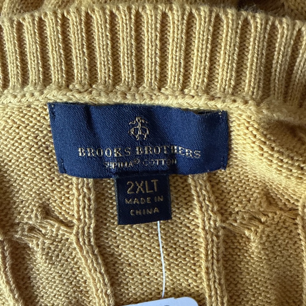 Brooks Brothers Pullover Cable Knit Sweater Size 2XLT Fisherman Preppy Coastal - Picture 2 of 7